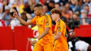 El Real Madrid gana en Sevilla y ayuda a Mbappé a estar cerca de la Bota de Oro