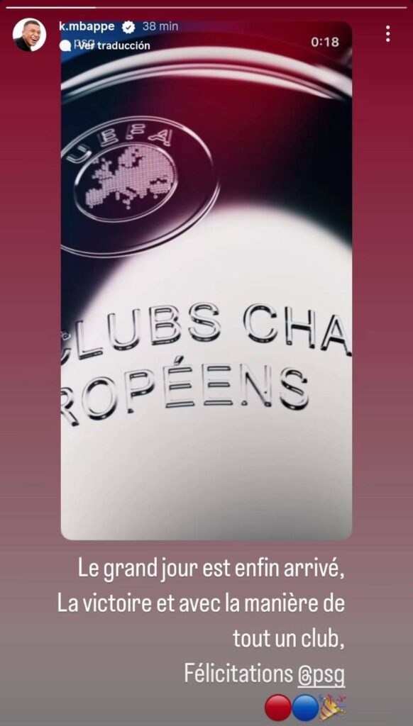 Kylian Mbappé y su felicitación al PSG