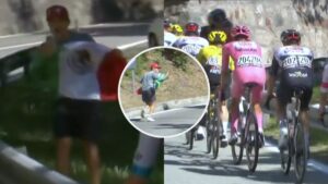 ¡Apoyo total! Mexicano ‘se une al pelotón’ en la etapa 19 para alentar a Isaac del Toro