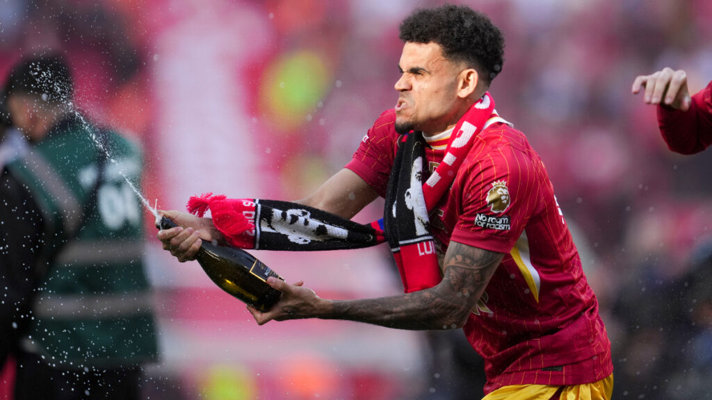 Luis Díaz celebra con el Liverpool. - AP.